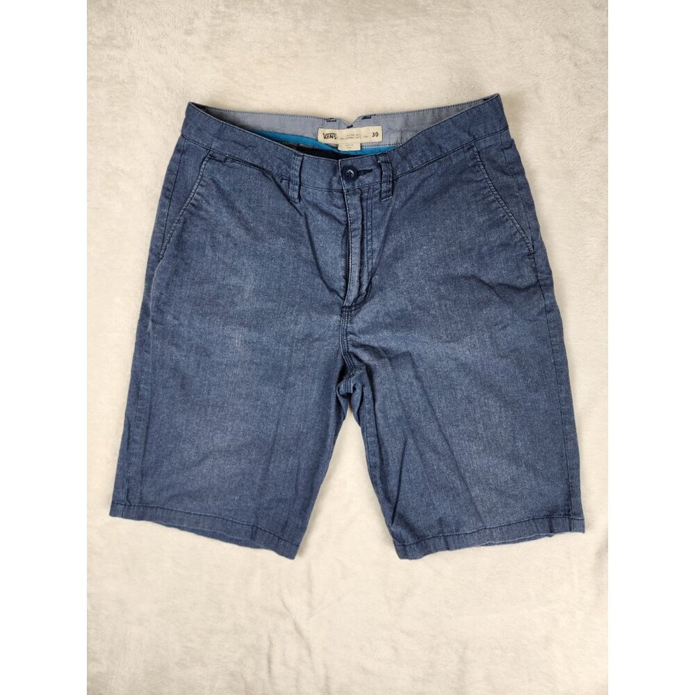 Vans Off the Wall Men's Shorts Navy Blue Size 30 Denim Skater‎ Chino Logo